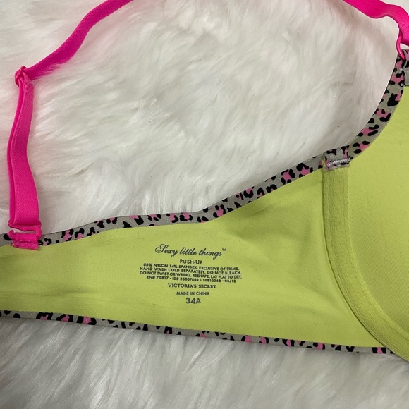 Sexy Little Things by Victorias Secret Rare Leopard Print Bra with Pink Straps - Picture 5 of 6